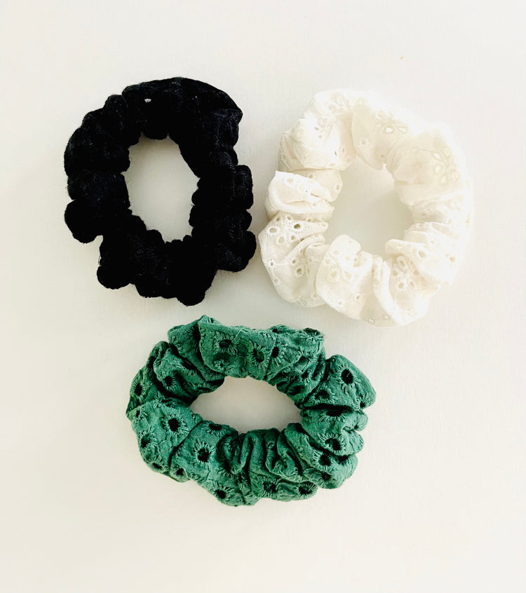Cotton Scrunchies Eyelet